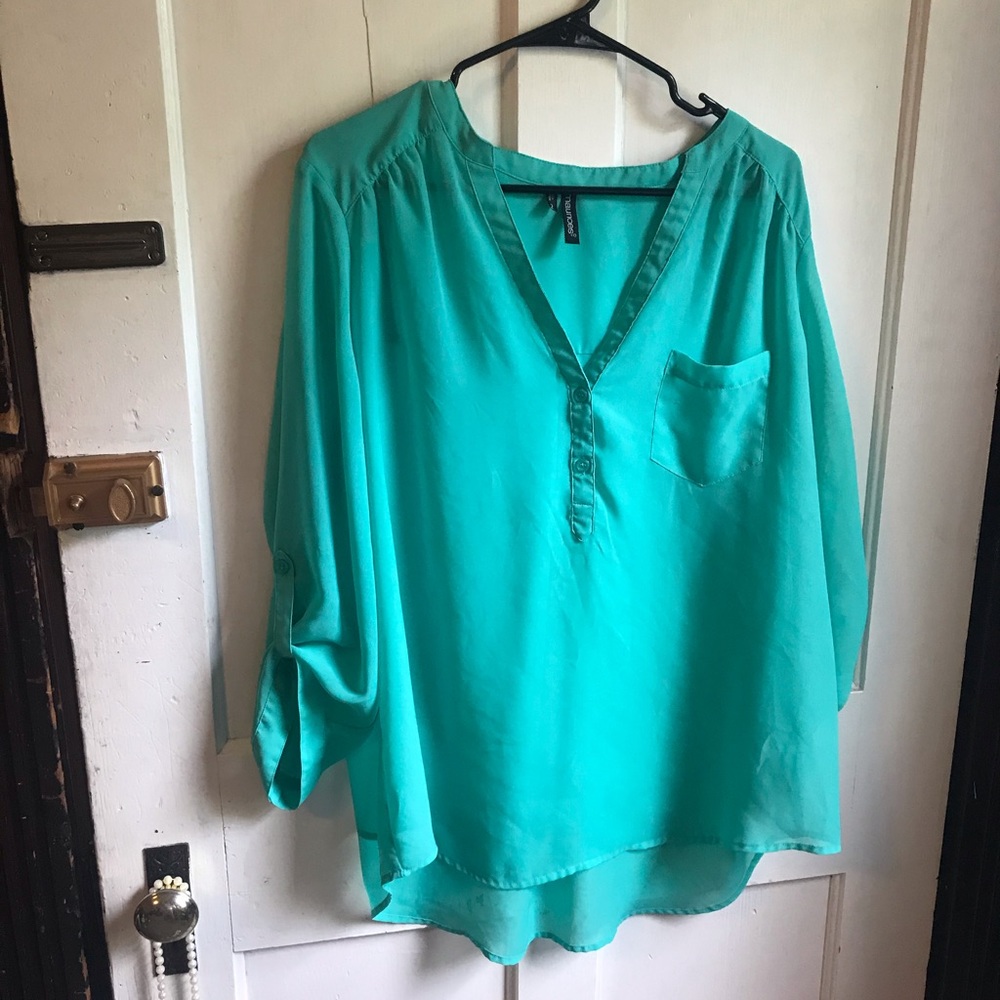Teal blouse